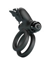 pretty love - double vibrating ring with black stimulator D-233397