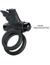 pretty love - double vibrating ring with black stimulator D-233397