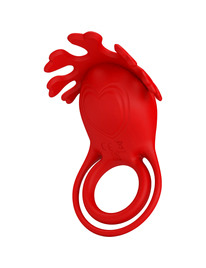 pretty love - ruben anillo vibrador 7 vibraciones silicona rojo