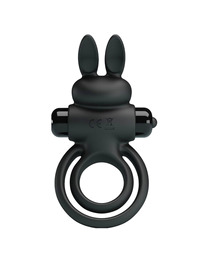 pretty love - anillo vibrador iii conejo para pene negro