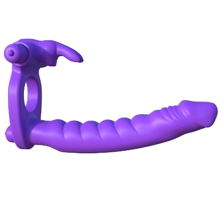 Cockring com Vibração Fantasy Double Rabbit Roxo
