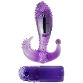 Plug Anal Baile com Estimulador Vaginal e Vibração Roxo