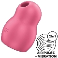 satisfyer - pro to go 1 double air pulse stimulator vibrator red