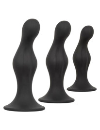 3x Plug Anal Calexotics Wavy Kit Preto,D-233069