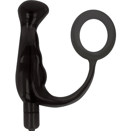 Estimulador da Próstata Addicted Toys Recarregável com Cockring Preto 10 cm,D-223909