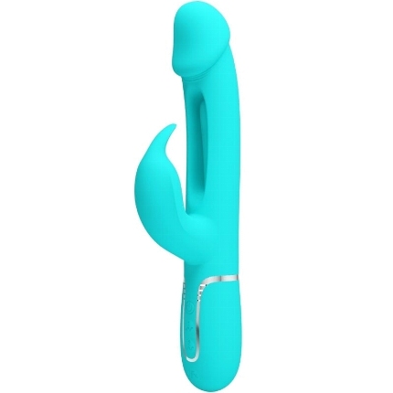 pretty love - kampas rabbit 3 in 1 multifunction vibrator with tongue aqua green D-238780