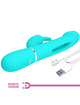 pretty love - kampas rabbit 3 in 1 multifunction vibrator with tongue aqua green D-238780