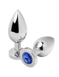 metal hard - anal plug diamond blue small 5.71cm
