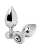Plug Anal Metal Hard com Jóia Pequena Transparente,D-205408