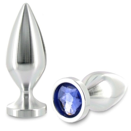 metal hard - anal plug aliminum crystal color medium 8.89cm D-205411