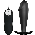 pretty love - plug anal silicona forma pene y 12 modos vibracion negro