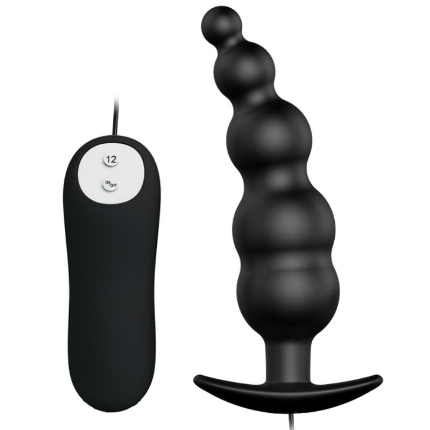 pretty love - plug anal silicona estimulacion extra y 12 modos vibracion negro