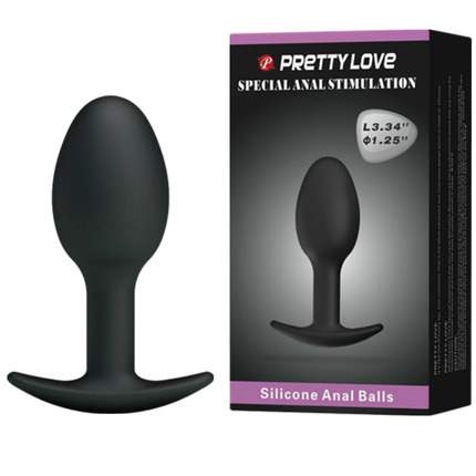 pretty love - plug anal silicona 6.5 cm negro