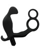 addicted toys - plug anal con anilla doble pene y testiculos negro