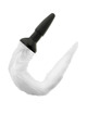 darkness - silicone anal plug with white tail