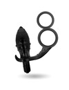 Plug Anal Addicted Toys com Cockring Duplo Preto,D-223980