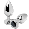 metal hard - anal plug diamond black medium 7.62cm