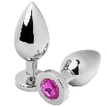 metal hard - anal plug diamond pink medium 7.62cm