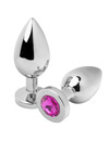 metal hard - anal plug diamond pink medium 7.62cm