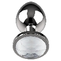 coquette toys - plug anal de metal talla m cristal clear 3.5 x 8cm