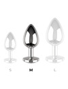 coquette toys - anal plug metal clear color size m 3.5 x 8cm D-225824