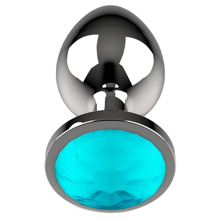 Coquette toys - plug anal de metal talla m cristal blue 3.5 x 8cm