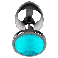coquette toys - anal plug metal blue color size m 3.5 x 8cm
