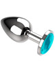 coquette toys - anal plug metal blue color size m 3.5 x 8cm D-225825