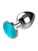 coquette toys - anal plug metal blue color size m 3.5 x 8cm D-225825