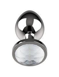 coquette toys - plug anal de metal talla l cristal clear 4 x 9cm