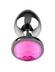 coquette toys - plug anal de metal talla l cristal pink 4 x 9cm