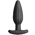 electrastim - silicone black rocker butt plug medium