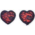 Cover Nipples Red Heart and Black Lace