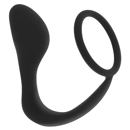 Plug Anal OhMama com Cockring Preto,D-227287