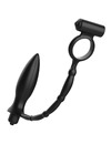 Plug Anal Addicted Toys com Cockring Vibratório Preto,D-227618