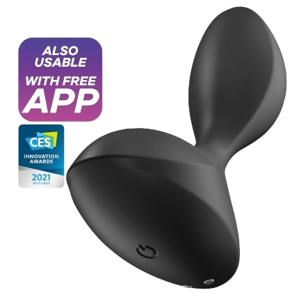 satisfyer - sweet seal plug vibrador app negro