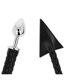Plug Anal OhMama Devil's Tail Couro Sintético Preto