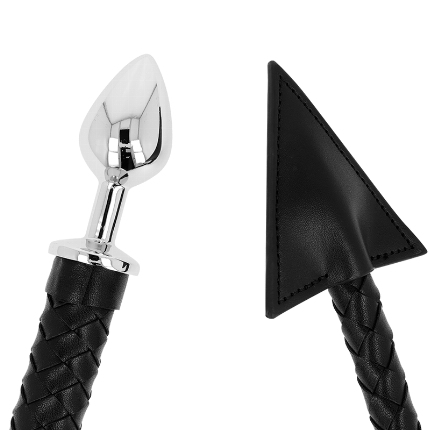Plug Anal OhMama Devil's Tail Couro Sintético Preto