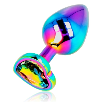 Plug Anal OhMama com Jóia Coração Iridescente M