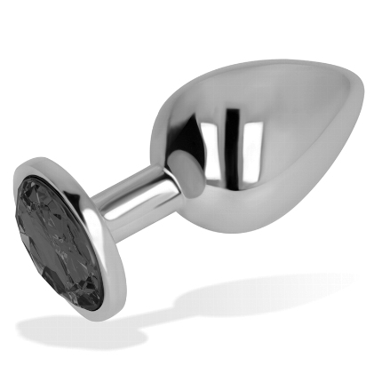 ohmama - plug anal con cristal negro 7 cm
