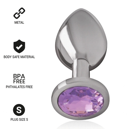 Plug Anal com Jóia de Metal Intense 7 cms Roxo,D-234365