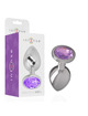 intense - plug anal metal aluminio con cristal violeta talla s