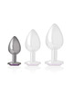 intense - plug anal metal aluminio con cristal violeta talla s