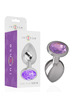 intense - aluminum metal anal plug with violet crystal size m D-234366