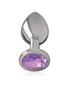 intense - aluminum metal anal plug with violet crystal size m D-234366