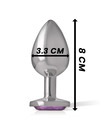 intense - aluminum metal anal plug with violet crystal size m D-234366