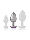 intense - aluminum metal anal plug with violet crystal size m D-234366