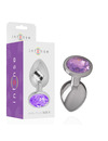 intense - aluminum metal anal plug with violet crystal size l D-234367