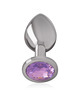 intense - plug anal metal aluminio con cristal violeta talla l