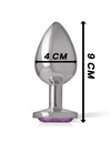 intense - aluminum metal anal plug with violet crystal size l D-234367